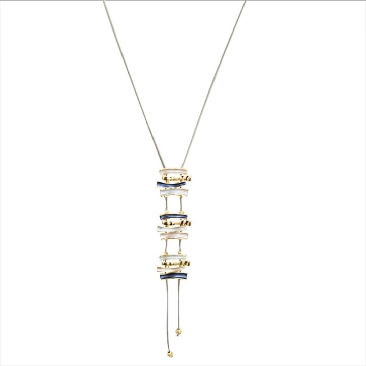 Collana Bijoux Y Lunga Sticky Zen Smaltata Blu