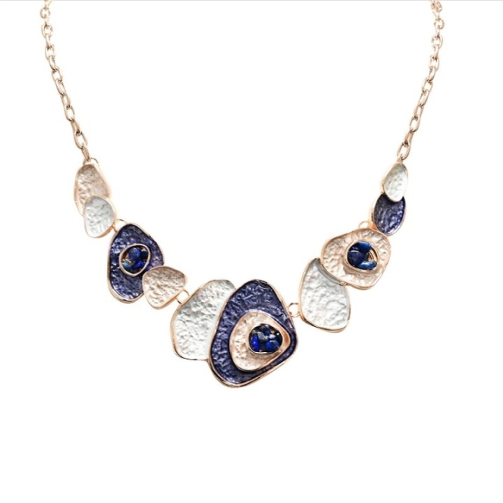 Girocollo Diadema Bijoux Atolli Smaltato Blu