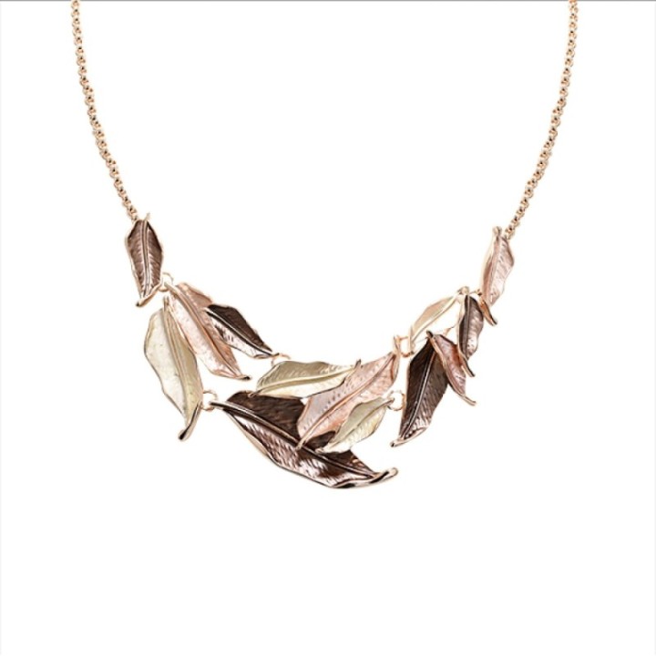Girocollo Diadema Bijoux Foglie Smaltato Marrone