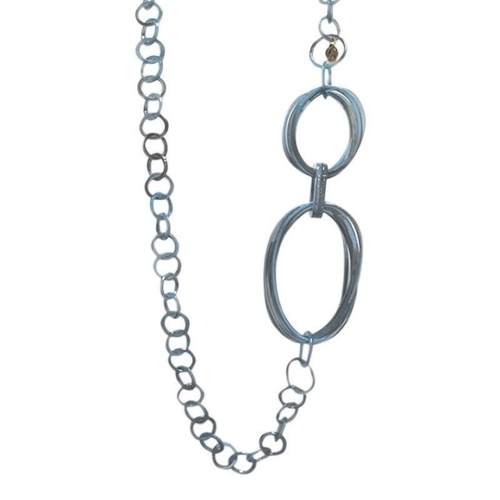 Collana Resina Lunga Catena Cerchiovale