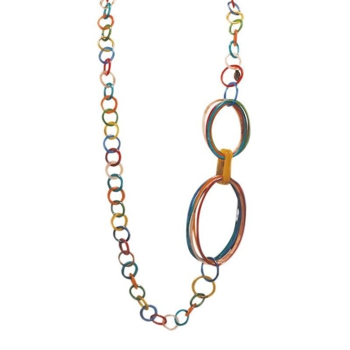 Collana Resina Lunga Catena Carnival Cerchiovale