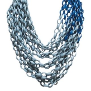 Collana Resina Catena Bluceleste Multifilo