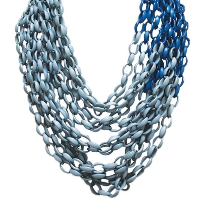 Collana Resina Catena Bluceleste Multifilo