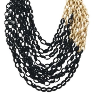 Collana Resina Catena Oro-Nero Multifilo