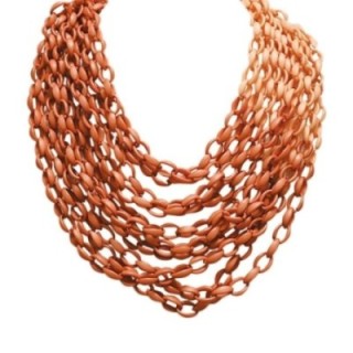 Collana Resina Catena Caramel Multifilo