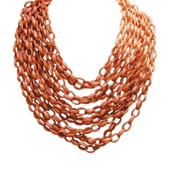 Collana Resina Catena Caramel Multifilo