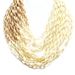 Collana Resina Catena Bianco Antico Multifilo