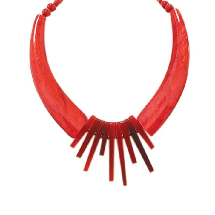 Collier Resina Taura Rosso