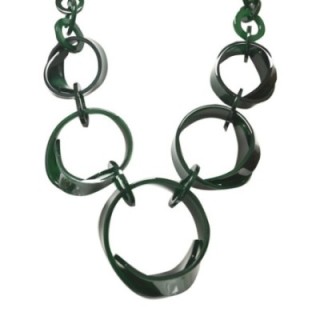Collana Resina Cerchioni Catenati Verde