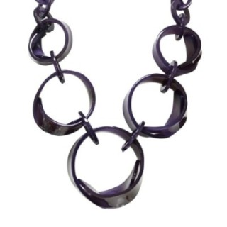 Collana Resina Cerchioni Catenati Viola