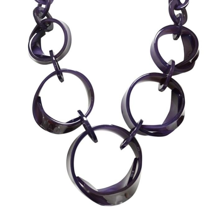 Collana Resina Cerchioni Catenati Viola