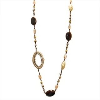 Collana Perline Lunga Aurea Montevideo Caramel