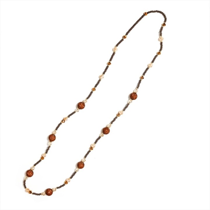 Collana Perline Lunga Pretoria Rossa