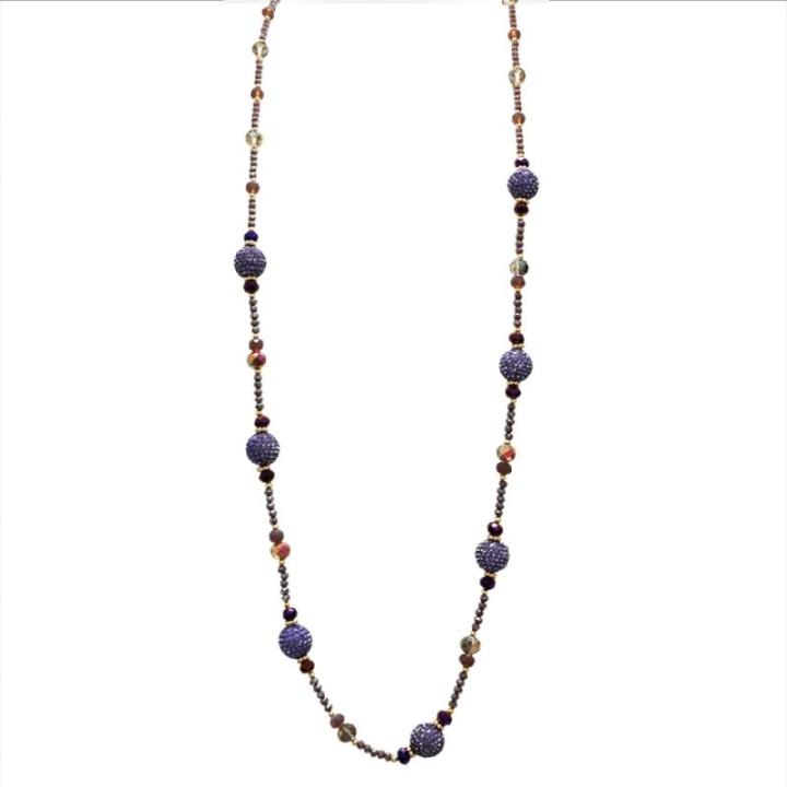 Collana Perline Lunga Pretoria Viola