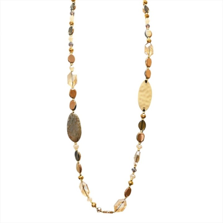 Collana Perline Lunga Caracas Champagne