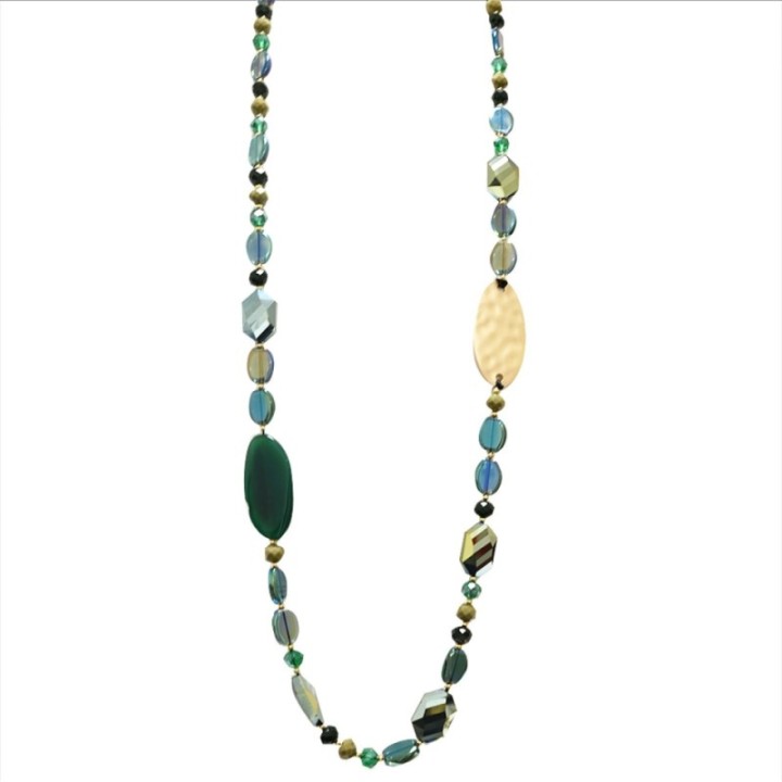 Collana Perline Lunga Caracas Verde