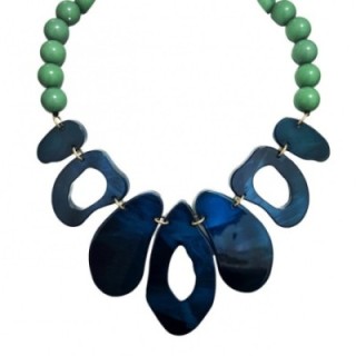 Collier Perline Gusci di Mare Verde-Blu