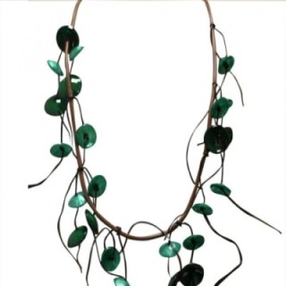 Collana Resina Corda Lunga Verde