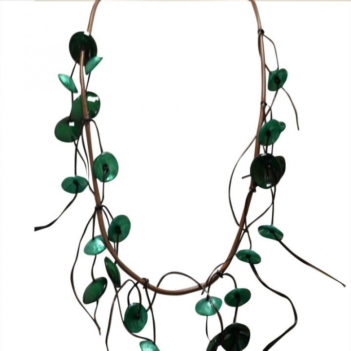 Collana Resina Corda Lunga Verde