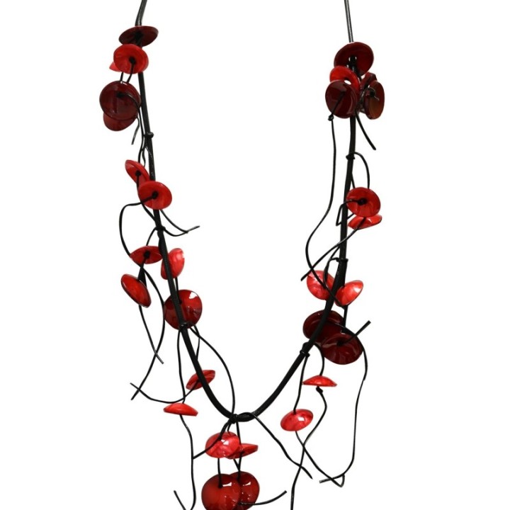Collana Resina Corda Lunga Rossa
