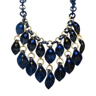 Collier Resina Blu Multi-Petali Gocce di Cristallo