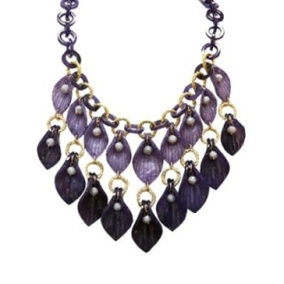 Collier Resina Viola Multi-Petali Gocce di Cristallo