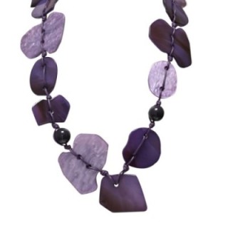 Collana Lunga Resina-Corda Scaglie Viola