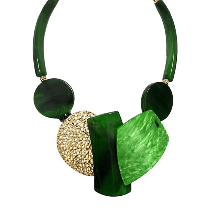 Collier Resina Modern Art Verde