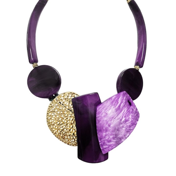 Collier Resina Modern Art Viola