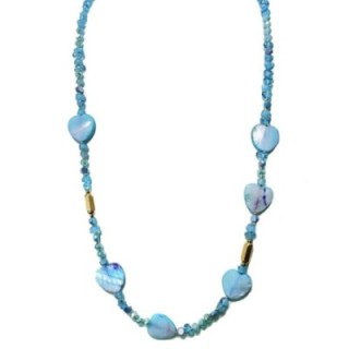 Collana Cristallina Cuor di Madreperla Turchese