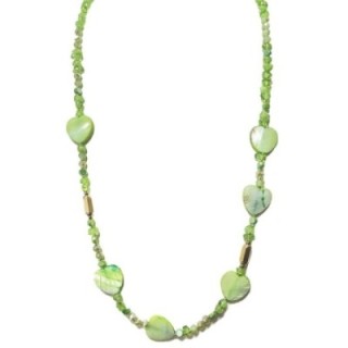 Collana Cristallina Cuor di Madreperla Verde