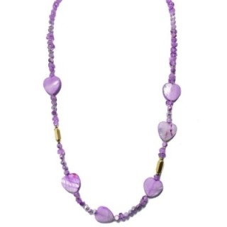 Collana Cristallina Cuor di Madreperla Lilla