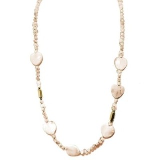 Collana Cristallina Cuor di Madreperla Beige