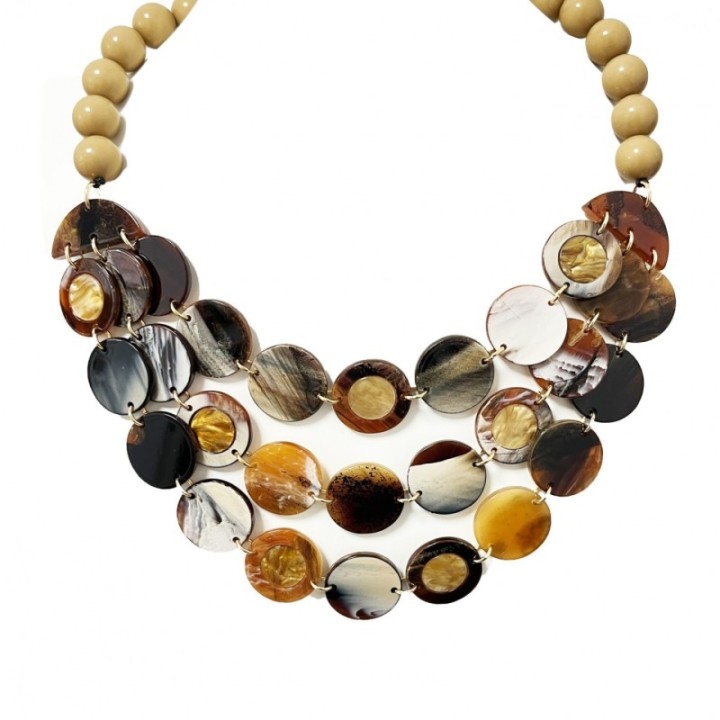 Collier Perline Caramel Cascata di Monete