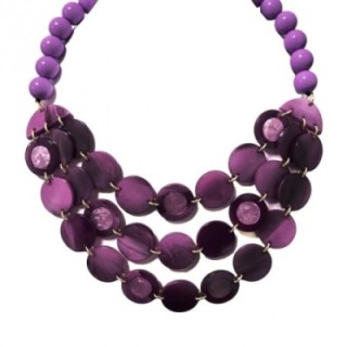 Collier Perline Viola Cascata di Monete