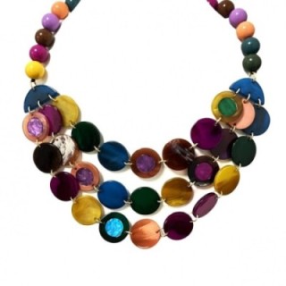 Collier Perline Multicolore Cascata di Monete