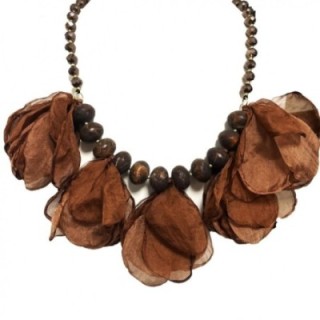 Collier Cristallo in Fior Tessuto Marrone