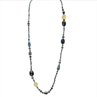 Collana Perline Lunga Harare Blu
