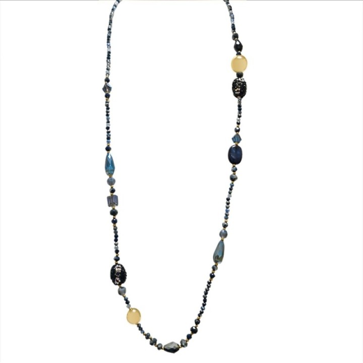 Collana Perline Lunga Harare Blu