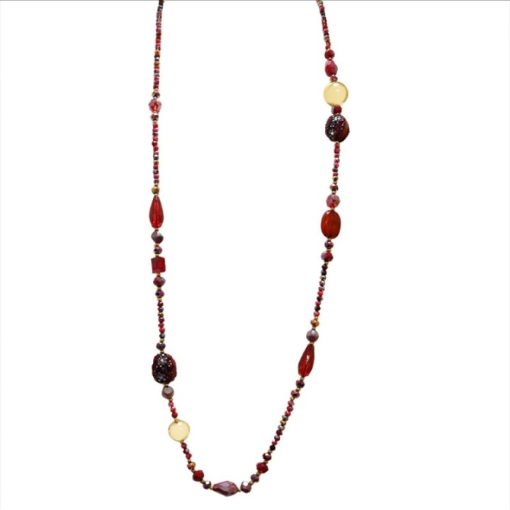 Collana Perline Lunga Harare Rossa