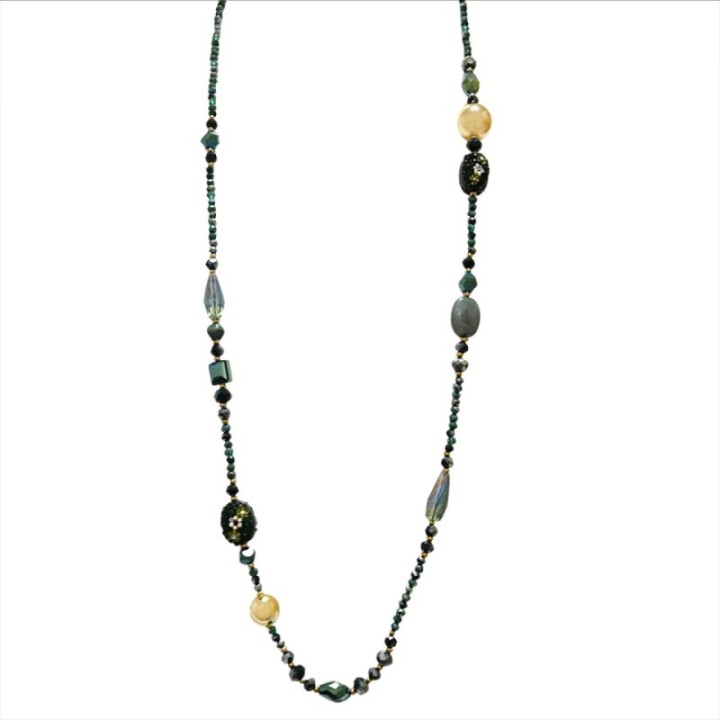 Collana Perline Lunga Harare Verde