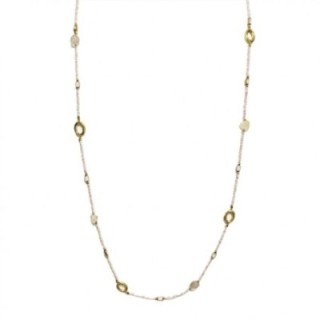 Collana Cristallina Lunga Oro-Bianco Acciaio