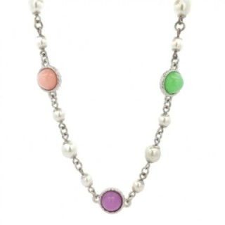 Collana Bijoux Lunga Perle Pietre