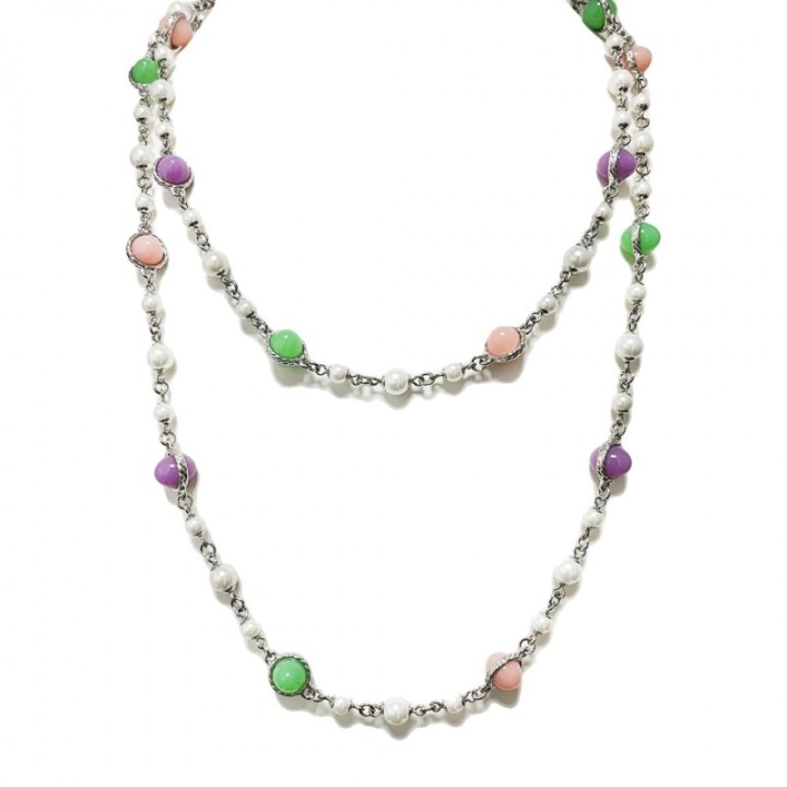 Collana Bijoux Lunga Perle Pietre