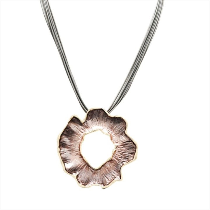 Girocollo Bijoux Multi-filo Fiore Cavo Oro-Coffee