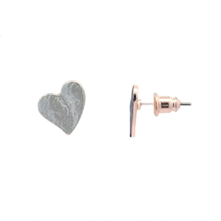 Bottone Bijoux Cuore Smaltato Grigio