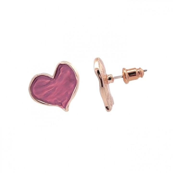 Bottone Bijoux Cuore Smaltato Fucsia