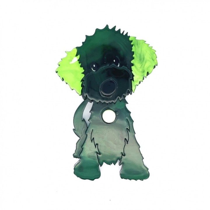 Spilla Cagnolina Affettuosa Verde