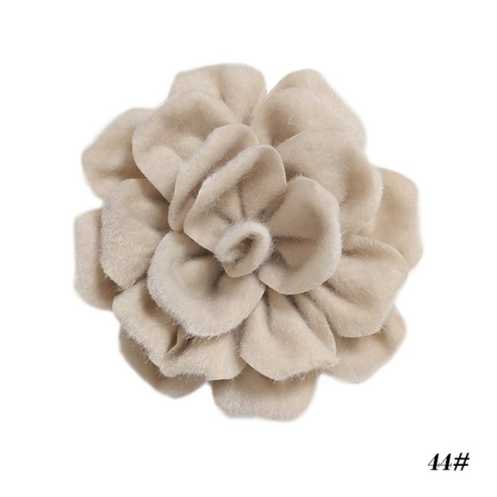 Spilla-Fermaglio 2 in 1 Fior Tessuto Beige