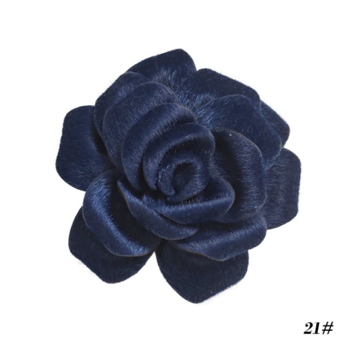 Spilla-Fermaglio 2 in 1 Fior Tessuto Blu